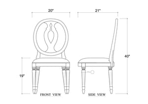 Bramble Fiona Dining Chair In Fruitwood W/ Upholstered Seat In Arctic White Performance Fabric-Bramble-Blue Hand Home
