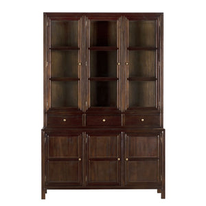 Colonial Hutch, Hand Rubbed Brown-Blue Hand Home