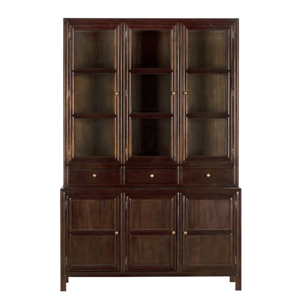 Colonial Hutch, Hand Rubbed Brown-Blue Hand Home