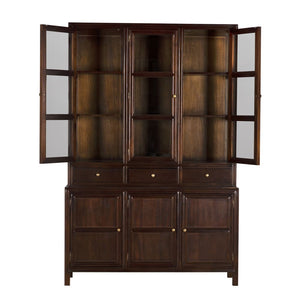 Colonial Hutch, Hand Rubbed Brown-Blue Hand Home
