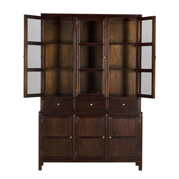 Colonial Hutch, Hand Rubbed Brown-Blue Hand Home