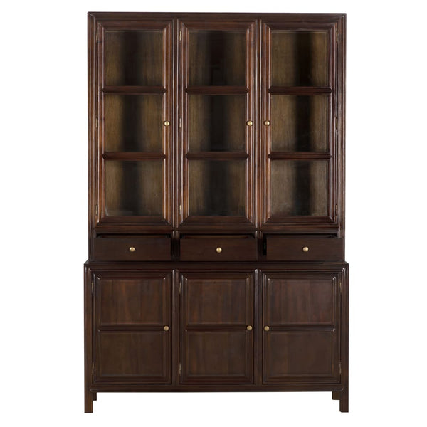 Colonial Hutch, Hand Rubbed Brown-Blue Hand Home