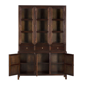 Colonial Hutch, Hand Rubbed Brown-Blue Hand Home
