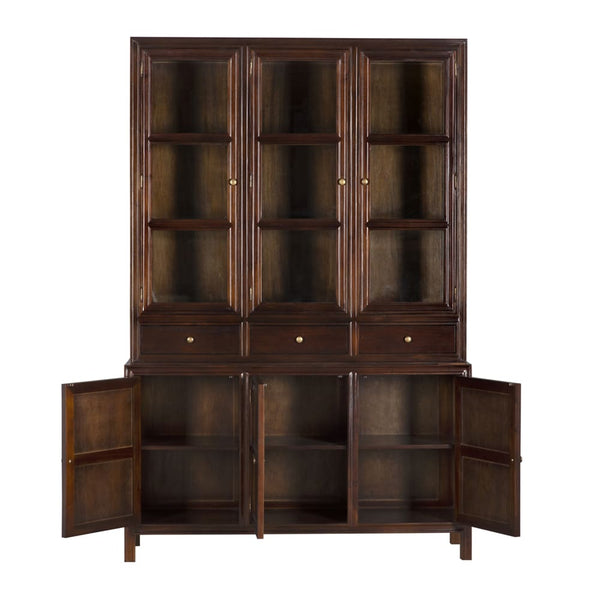 Colonial Hutch, Hand Rubbed Brown-Blue Hand Home