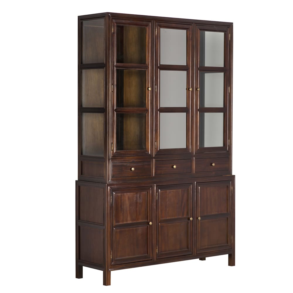Colonial Hutch, Hand Rubbed Brown-Blue Hand Home