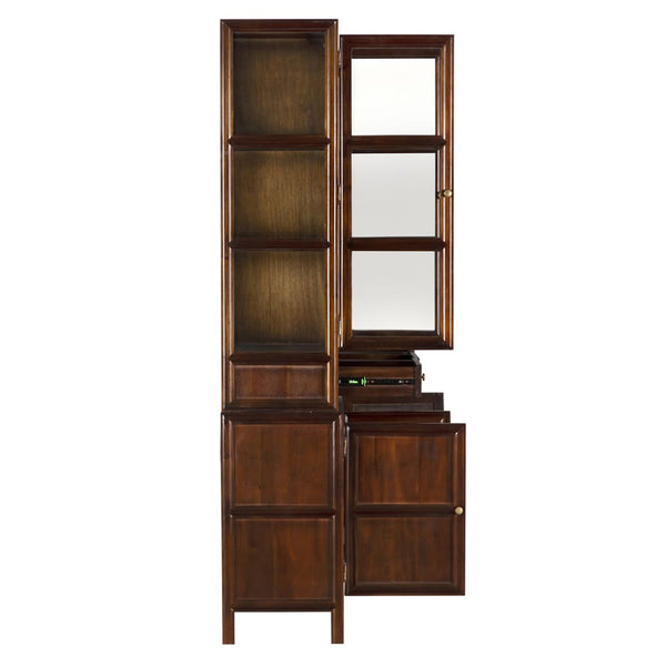 Colonial Hutch, Hand Rubbed Brown-Blue Hand Home