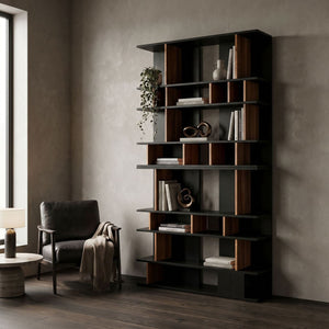 R. Morton Bookcase-Noir Furniture-Blue Hand Home