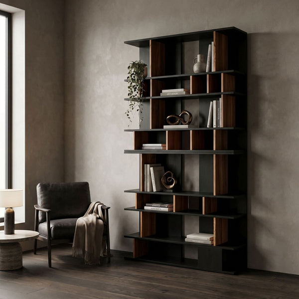R. Morton Bookcase-Noir Furniture-Blue Hand Home