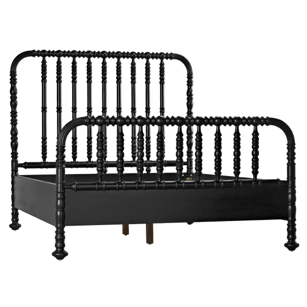Bachelor Bed, Queen, Hand Rubbed Black-Blue Hand Home