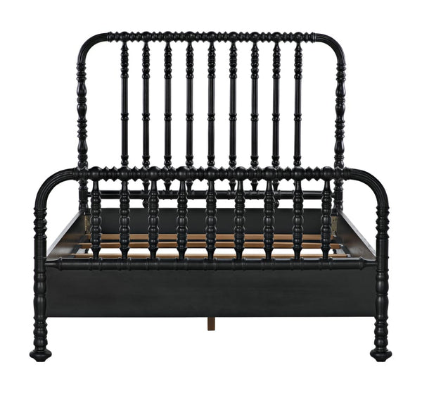 Bachelor Bed, Queen, Hand Rubbed Black-Blue Hand Home