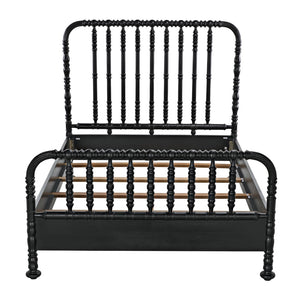 Bachelor Bed, Queen, Hand Rubbed Black-Blue Hand Home