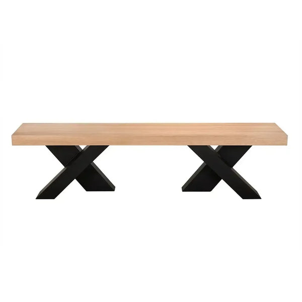 Gravity Bench, White Oak with Metal-Blue Hand Home