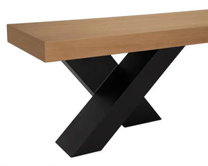 Gravity Bench, White Oak with Metal-Blue Hand Home
