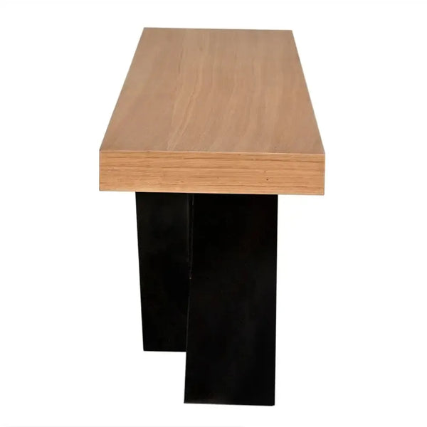 Gravity Bench, White Oak with Metal-Blue Hand Home