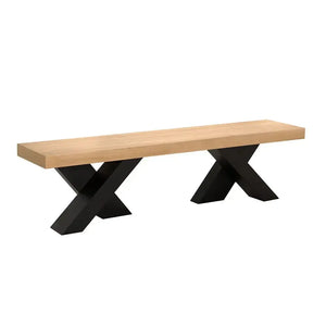 Gravity Bench, White Oak with Metal-Blue Hand Home