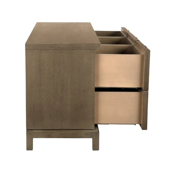 Musashi 6 Drawer, Greige Walnut-Noir Furniture-Blue Hand Home
