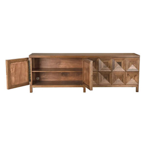 Quadrant 4 Door Sideboard, Dark Walnut-Noir Furniture-Blue Hand Home