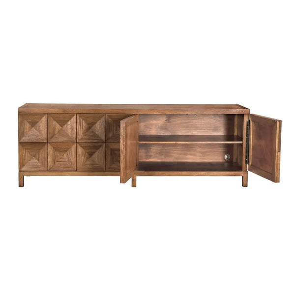 Quadrant 4 Door Sideboard, Dark Walnut-Noir Furniture-Blue Hand Home