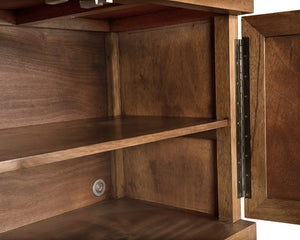Quadrant 4 Door Sideboard, Dark Walnut-Noir Furniture-Blue Hand Home