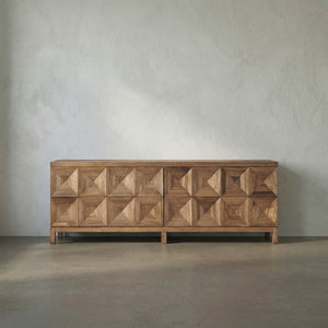 Quadrant 4 Door Sideboard, Dark Walnut-Noir Furniture-Blue Hand Home