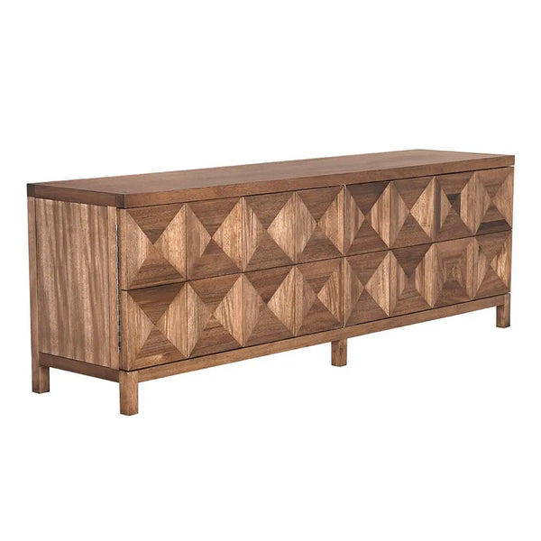 Quadrant 4 Door Sideboard, Dark Walnut-Noir Furniture-Blue Hand Home