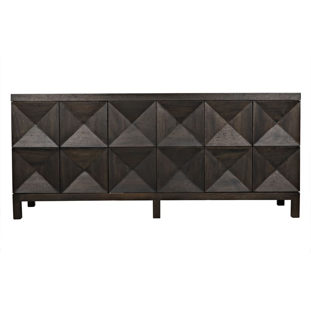 Noir Quadrant 3 Door Sideboard, Ebony Walnut-Noir Furniture-Blue Hand Home