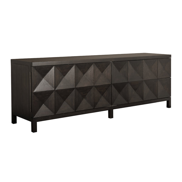 Quadrant 4 Door Sideboard, Ebony Walnut-Noir Furniture-Blue Hand Home