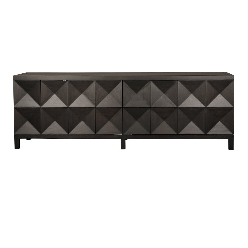 Quadrant 4 Door Sideboard, Ebony Walnut-Noir Furniture-Blue Hand Home