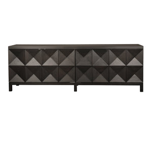 Quadrant 4 Door Sideboard, Ebony Walnut-Noir Furniture-Blue Hand Home