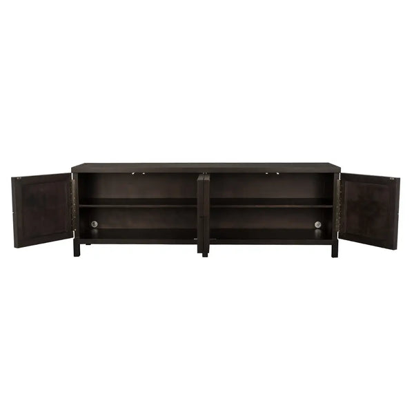 Quadrant 4 Door Sideboard, Ebony Walnut-Noir Furniture-Blue Hand Home