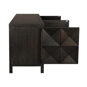 Quadrant 4 Door Sideboard, Ebony Walnut-Noir Furniture-Blue Hand Home