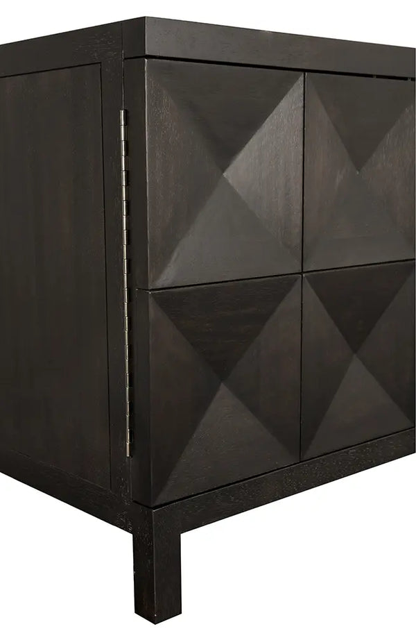 Quadrant 4 Door Sideboard, Ebony Walnut-Noir Furniture-Blue Hand Home