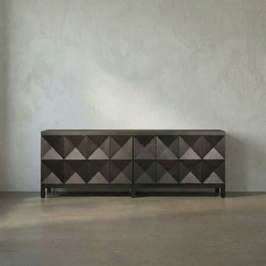 Quadrant 4 Door Sideboard, Ebony Walnut-Noir Furniture-Blue Hand Home
