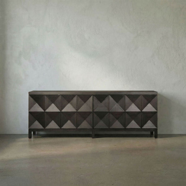 Quadrant 4 Door Sideboard, Ebony Walnut-Noir Furniture-Blue Hand Home