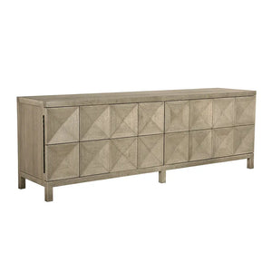 Quadrant 4 Door Sideboard, Washed Walnut-Noir Furniture-Blue Hand Home