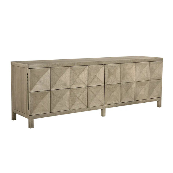 Quadrant 4 Door Sideboard, Washed Walnut-Noir Furniture-Blue Hand Home
