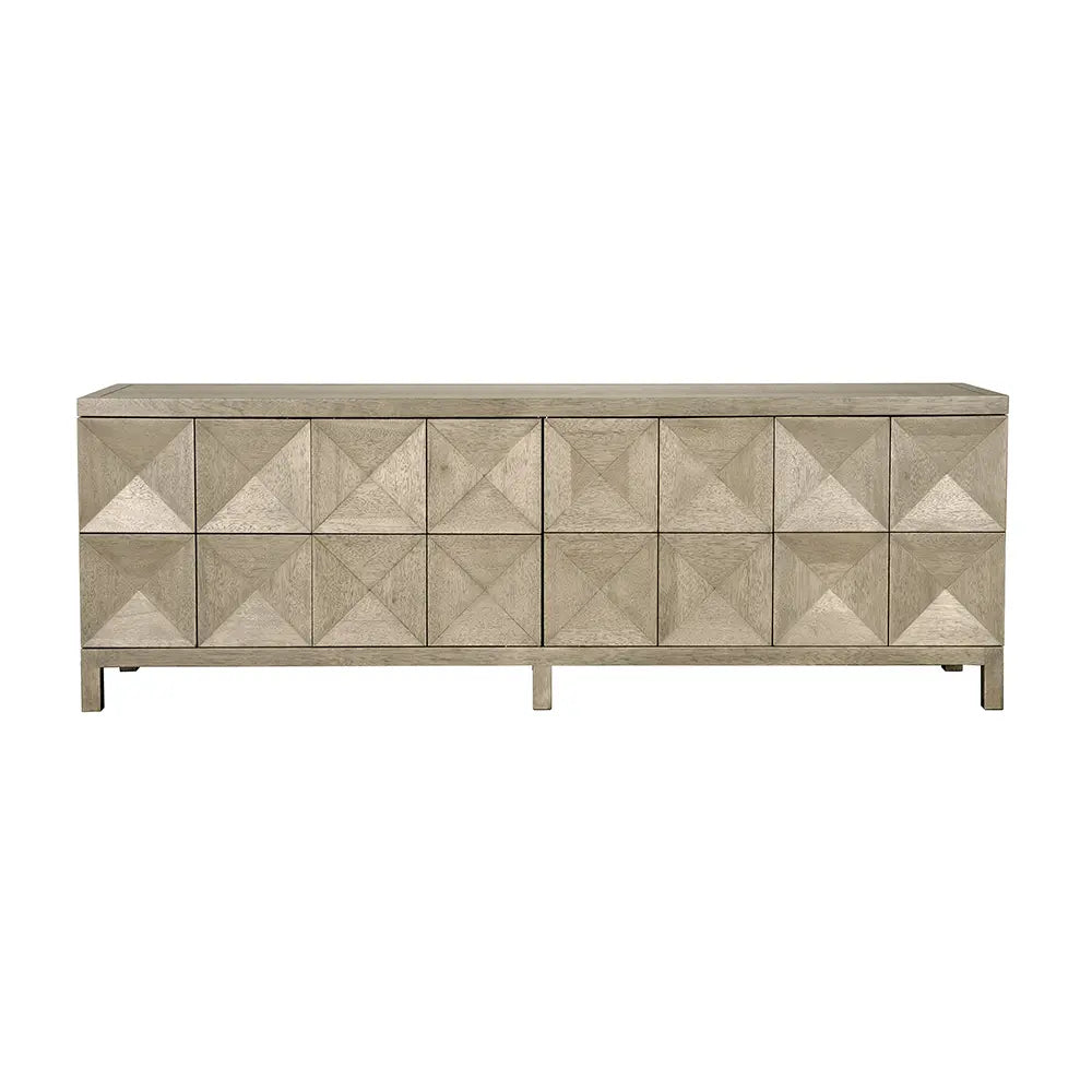 Quadrant 4 Door Sideboard, Washed Walnut-Noir Furniture-Blue Hand Home