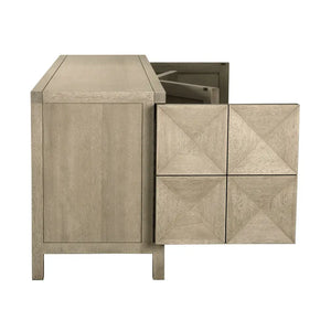 Quadrant 4 Door Sideboard, Washed Walnut-Noir Furniture-Blue Hand Home