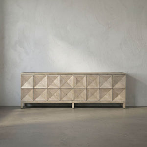 Quadrant 4 Door Sideboard, Washed Walnut-Noir Furniture-Blue Hand Home