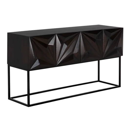 Zurich Console, Ebony Walnut with Steel by Noir-Blue Hand Home