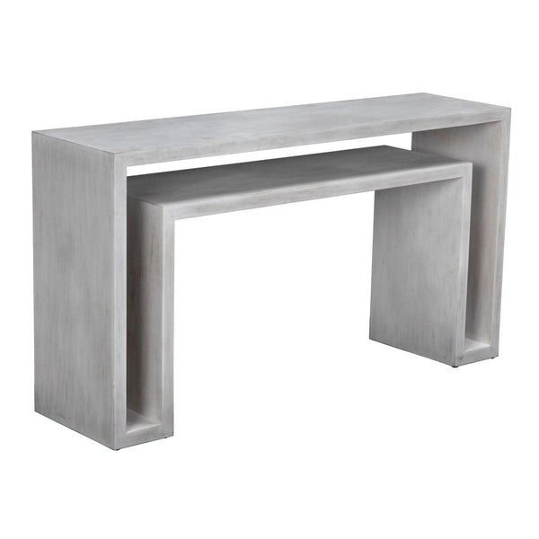 Caine Console, White Wash-Noir Furniture-Blue Hand Home