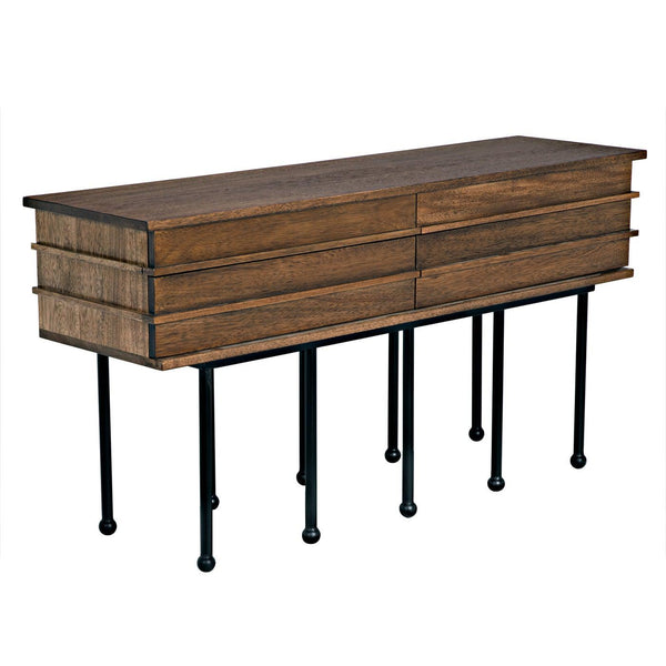Oliver Console, Dark Walnut-Noir Furniture-Blue Hand Home