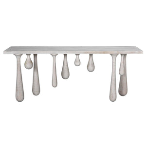 Drop Console, White Wash-Noir Furniture-Blue Hand Home