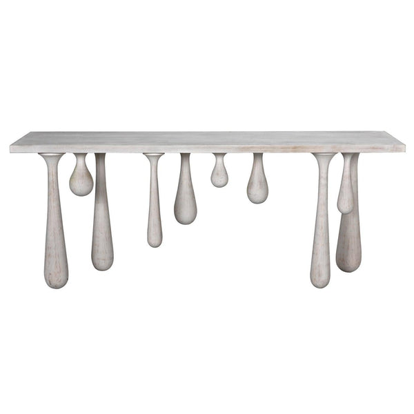 Drop Console, White Wash-Noir Furniture-Blue Hand Home