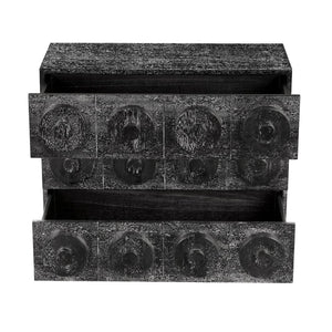 Lego Sideboard with 3 Drawers, Black Walnut-Noir Furniture-Blue Hand Home