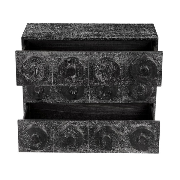 Lego Sideboard with 3 Drawers, Black Walnut-Noir Furniture-Blue Hand Home