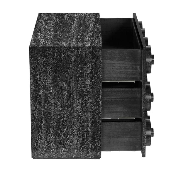 Lego Sideboard with 3 Drawers, Black Walnut-Noir Furniture-Blue Hand Home