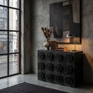 Lego Sideboard with 3 Drawers, Black Walnut-Noir Furniture-Blue Hand Home