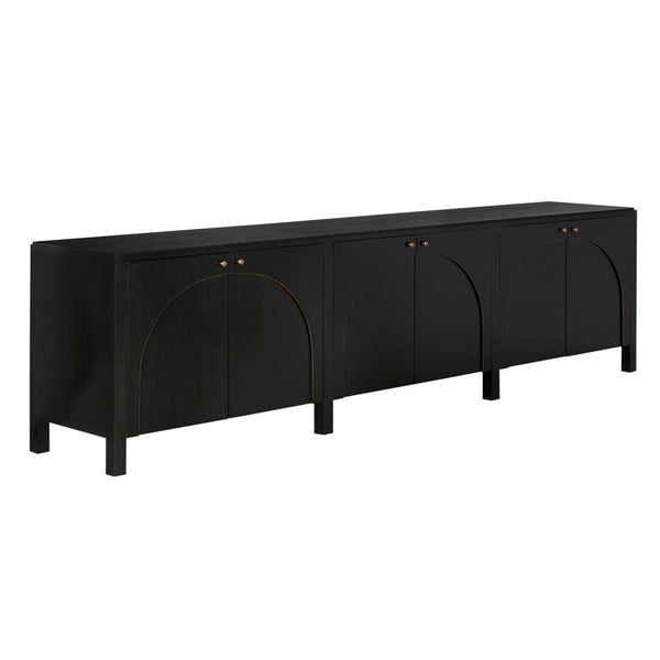 Weston Sideboard, Hand Rubbed Black with Light Brown Trim-Blue Hand Home