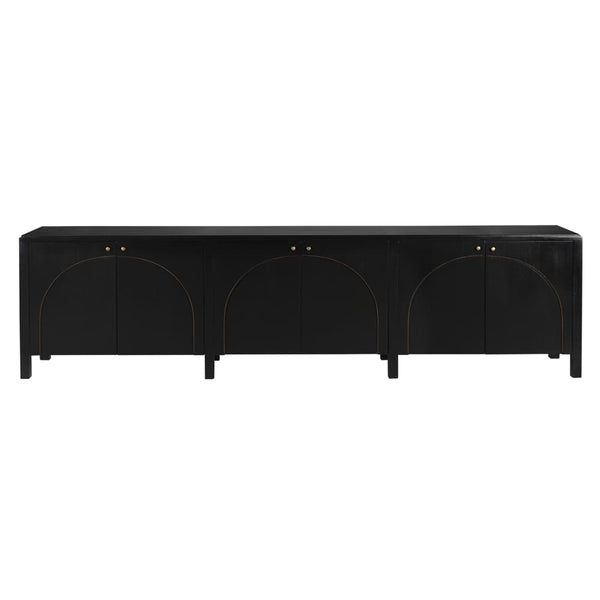 Weston Sideboard, Hand Rubbed Black with Light Brown Trim-Blue Hand Home